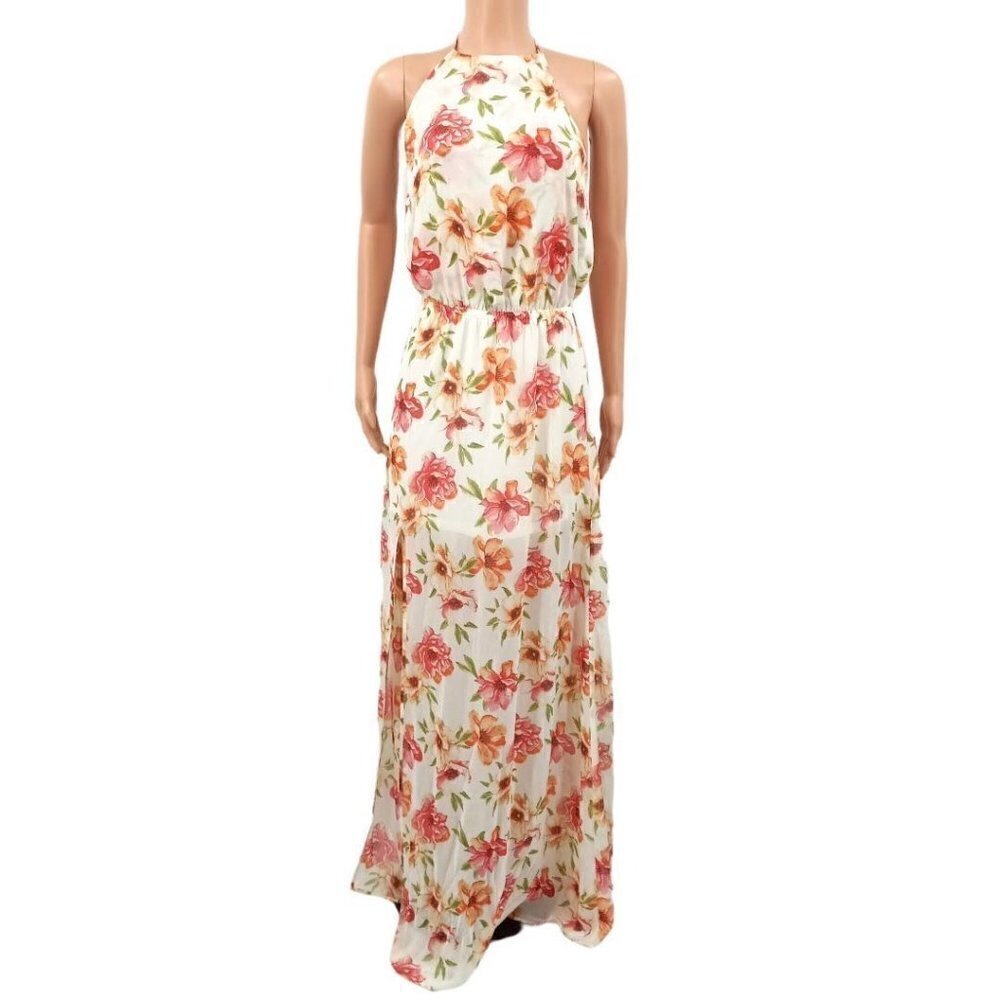 Show Me Your Mumu Heather Halter Maxi Dress In Pink Poppi Bridesmaids Floral S - Picture 3 of 12